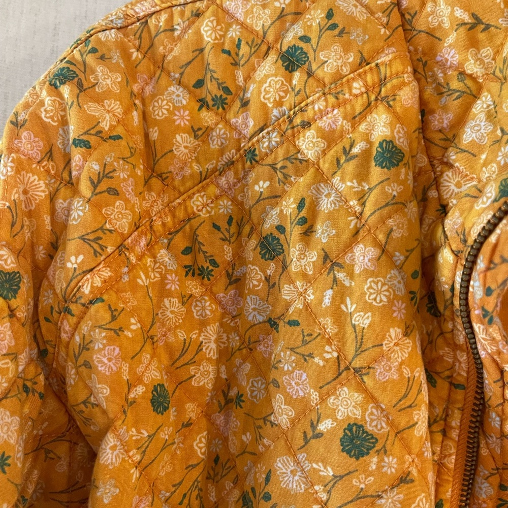 Adorable, colorful cropped quilted jacket by Sonoma / yellow floral size medium - Picture 8 of 9